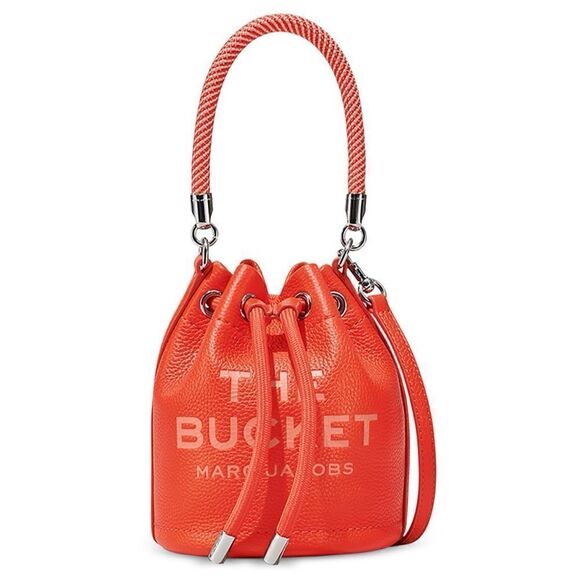 Marc Jacobs The Leather Mini Bucket Bag, ELECTRIC ORANGE - Picture 13 of 15
